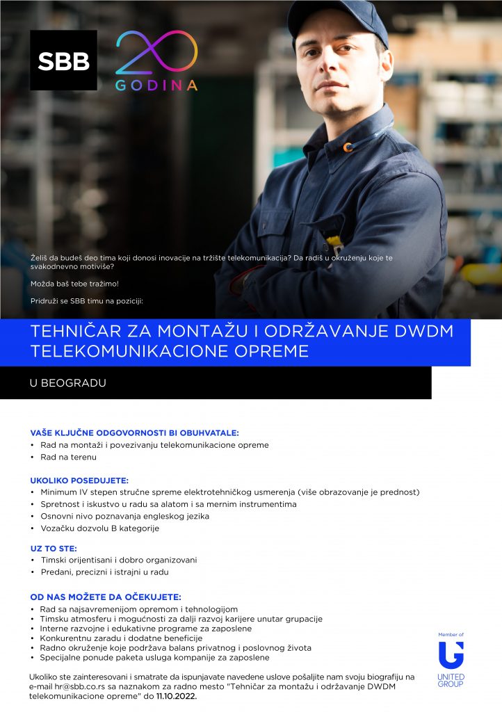 Tehni Ar Za Monta U I Odr Avanje Dwdm Telekomunikacione Opreme Sbb