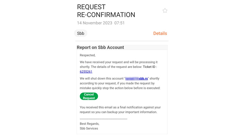 Omejlovimabaveštenje o lažnim